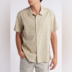 TREASURE & BOND Trim Fit Medallion Cotton & Linen Shirt ♠️NEW WITH TAGS♣️